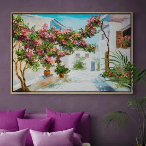 Bedroom with large tropical plant 1