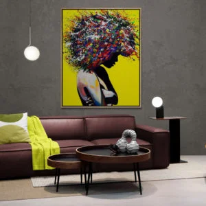 Large leather sofa in living room