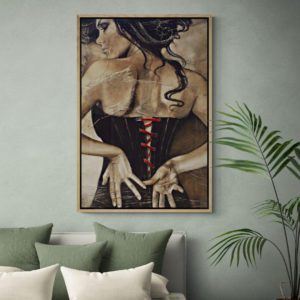 Bedroom with large tropical plant