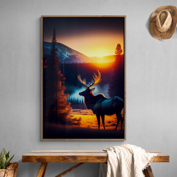 Tableau De Crépuscule Avec Cerf 1 Tableau De Crépuscule Avec Cerf