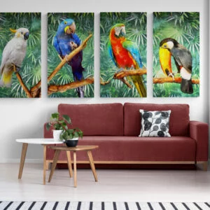 Warm Bright Living Room With Tropical Plants