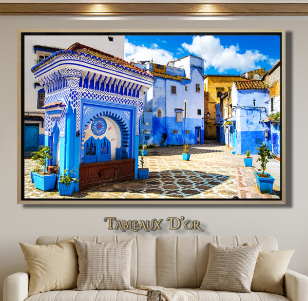 Tableau De Ruelle Bleue À Chefchaouen 1 Tableau De Ruelle Bleue À Chefchaouen