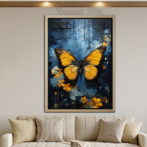 Tableau de Papillon Jaune Éthéré